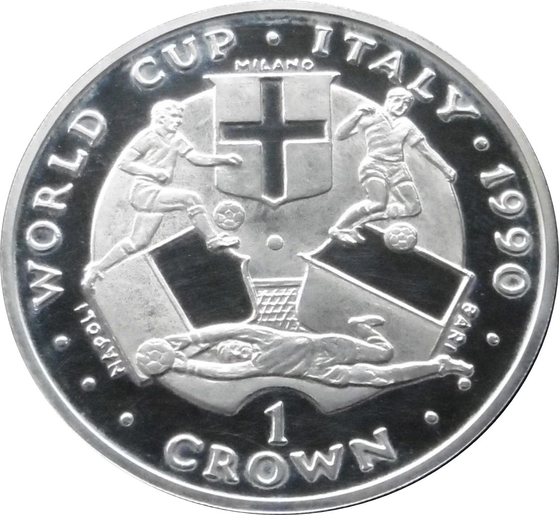 Isle of Man 1 Crown - Elizabeth II World Cup - Italy