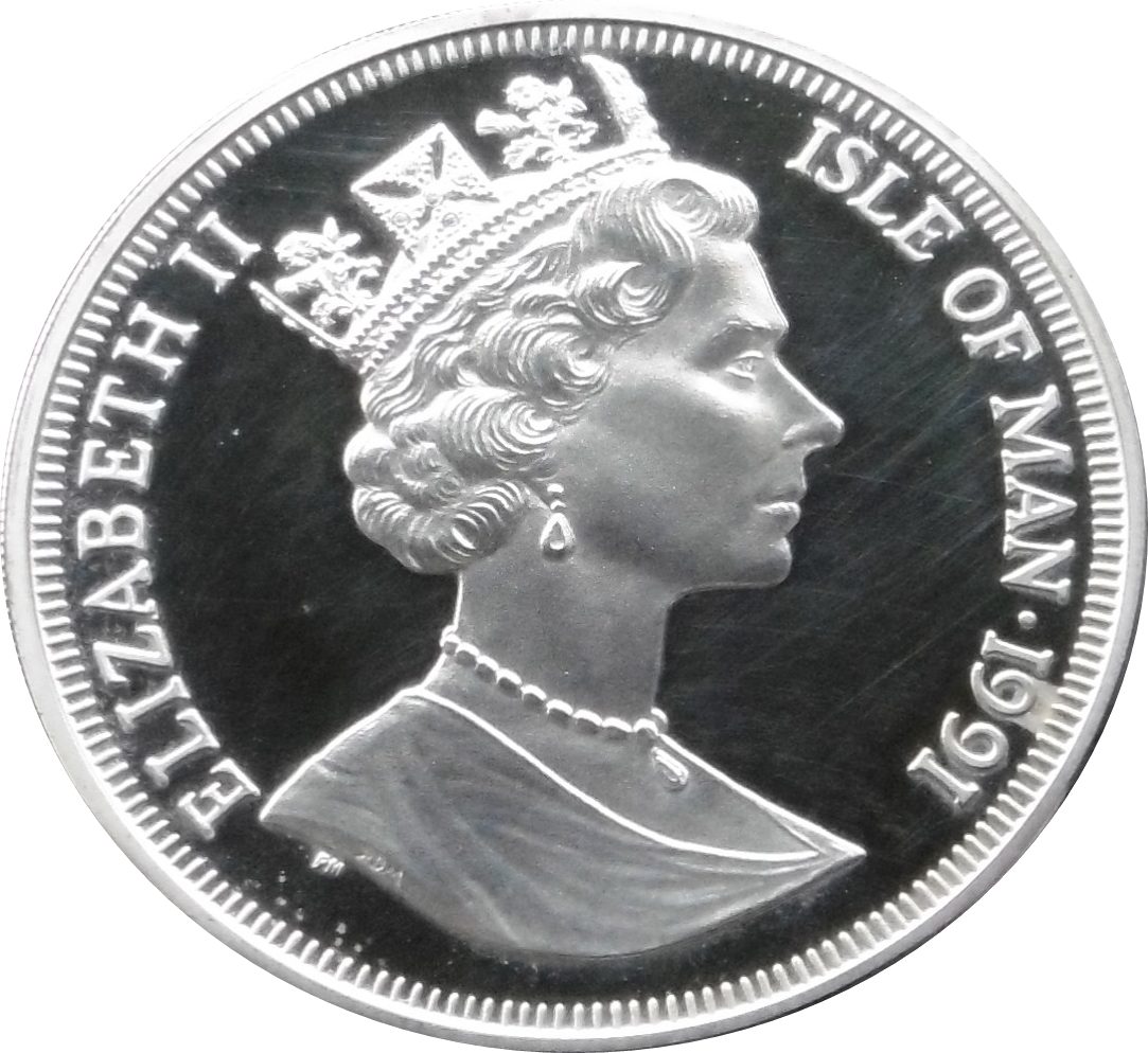 Isle of Man 1 Crown - Elizabeth II American Numismatic Association; Silver Proof obverse