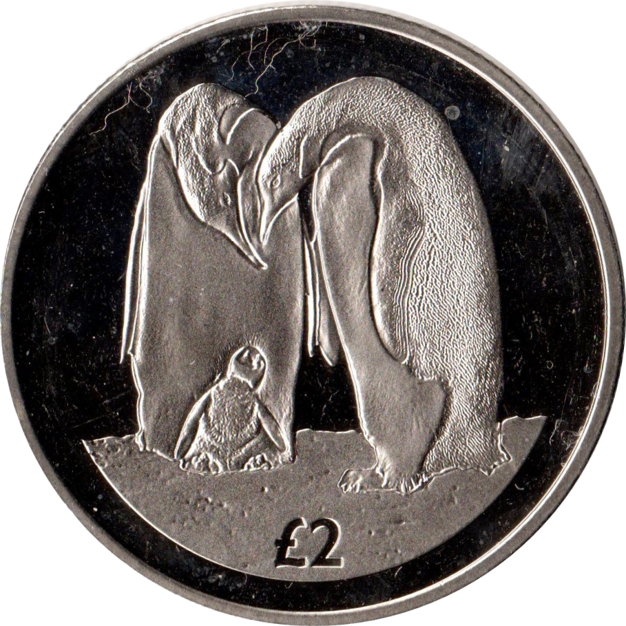 British Antarctic Territory 2 Pounds - Elizabeth II Emperor penguin