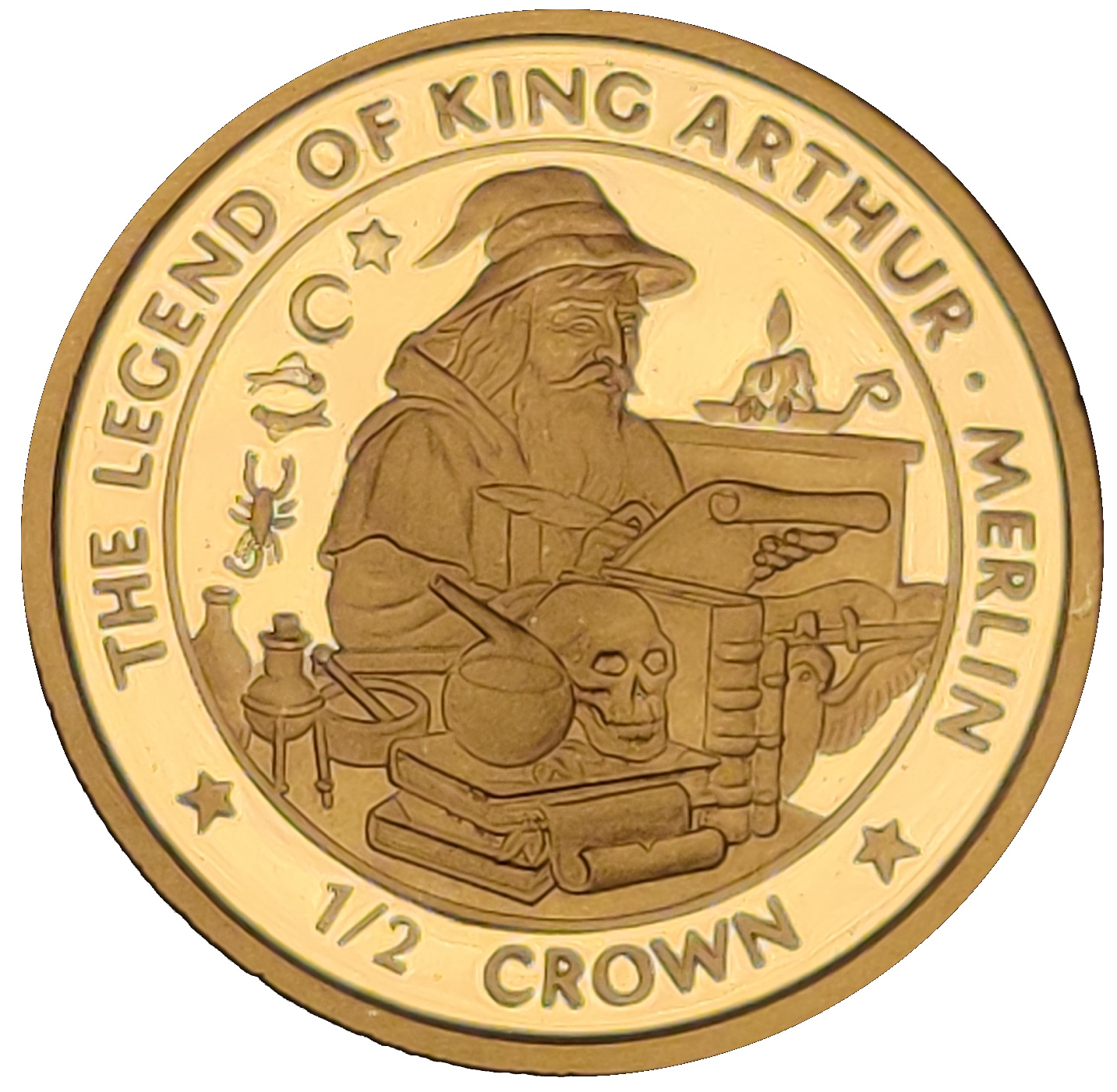 Isle of Man ½ Crown - Elizabeth II Merlin