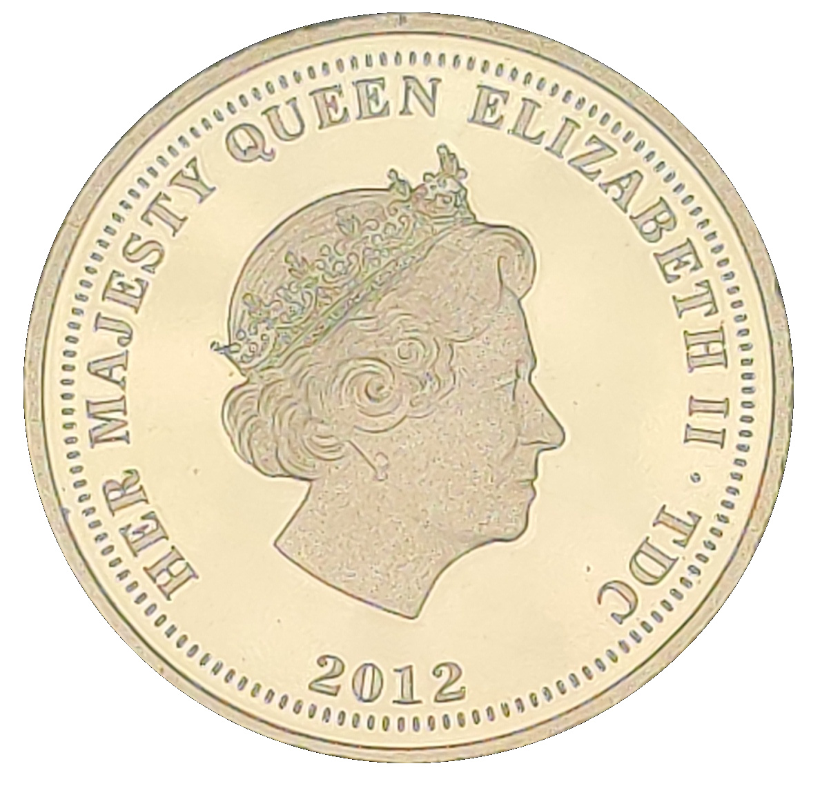 Tristan da Cunha ½ Sovereign - Elizabeth II Elizabeth and the Lion obverse