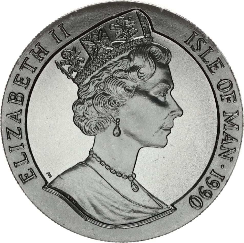Isle of Man 1 Crown - Elizabeth II "Penny Black" obverse