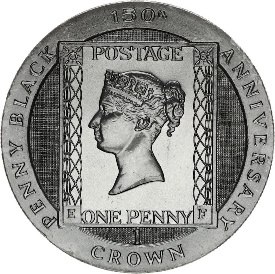 Isle of Man 1 Crown - Elizabeth II "Penny Black"