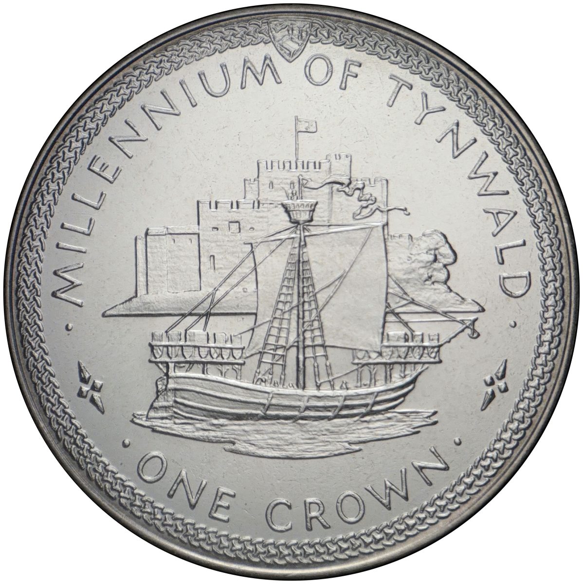 Isle of Man 1 Crown - Elizabeth II Tynwald - English cog