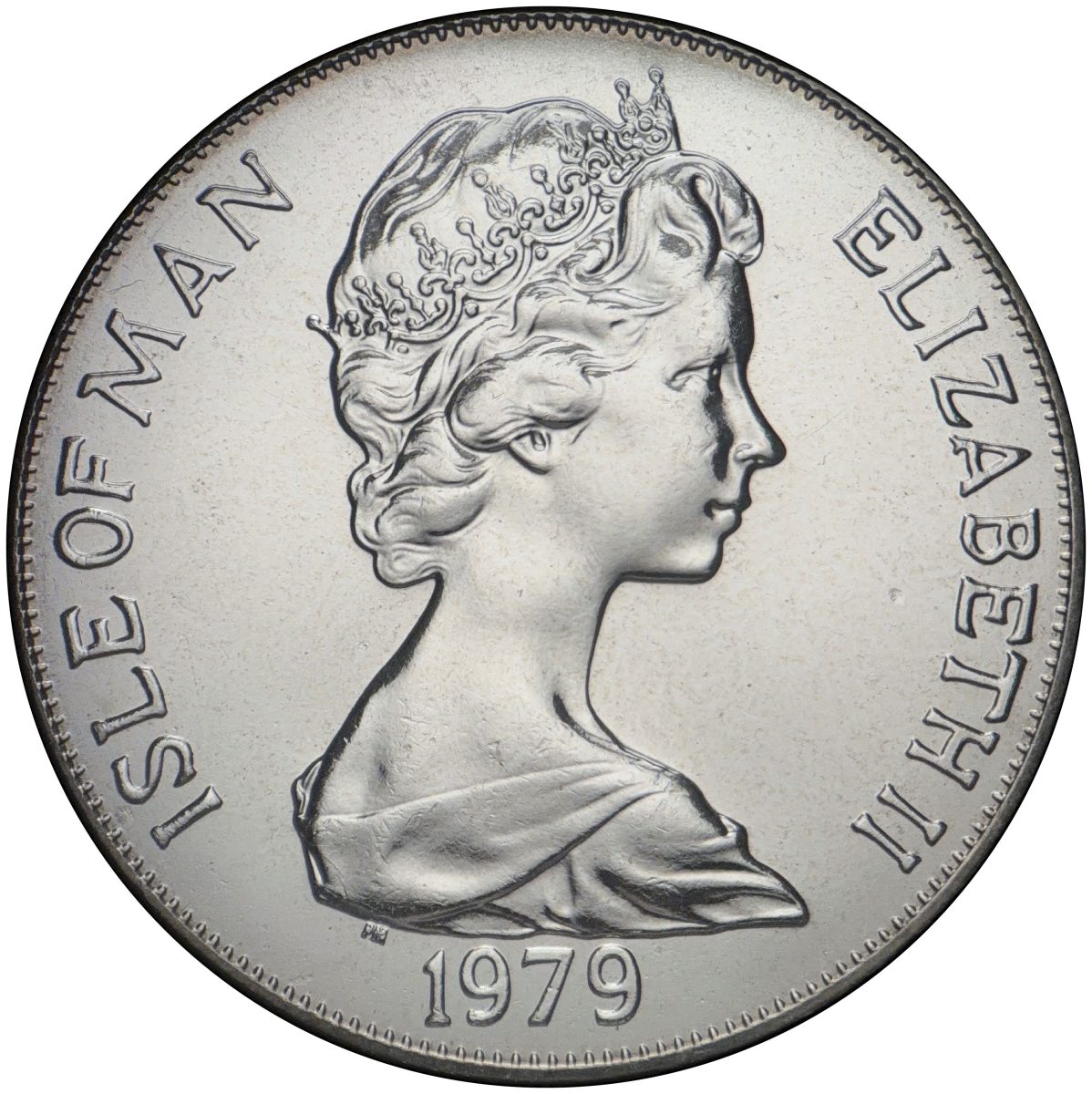 Isle of Man 1 Crown - Elizabeth II Tynwald - Standing figure and ship obverse