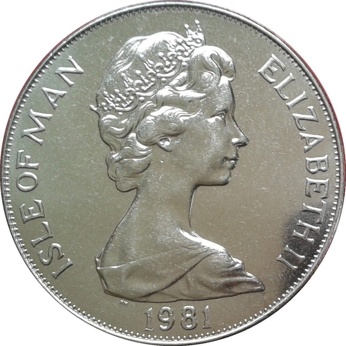 Isle of Man 1 Crown - Elizabeth II Beethoven obverse
