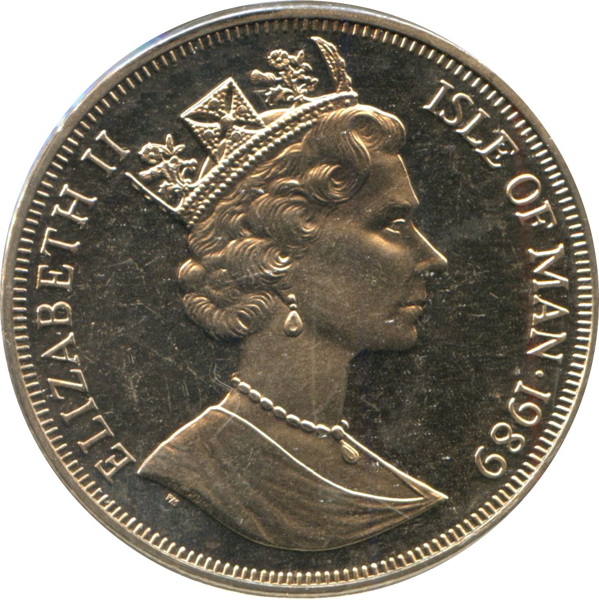 Isle of Man 1 Crown - Elizabeth II Persian Cat obverse