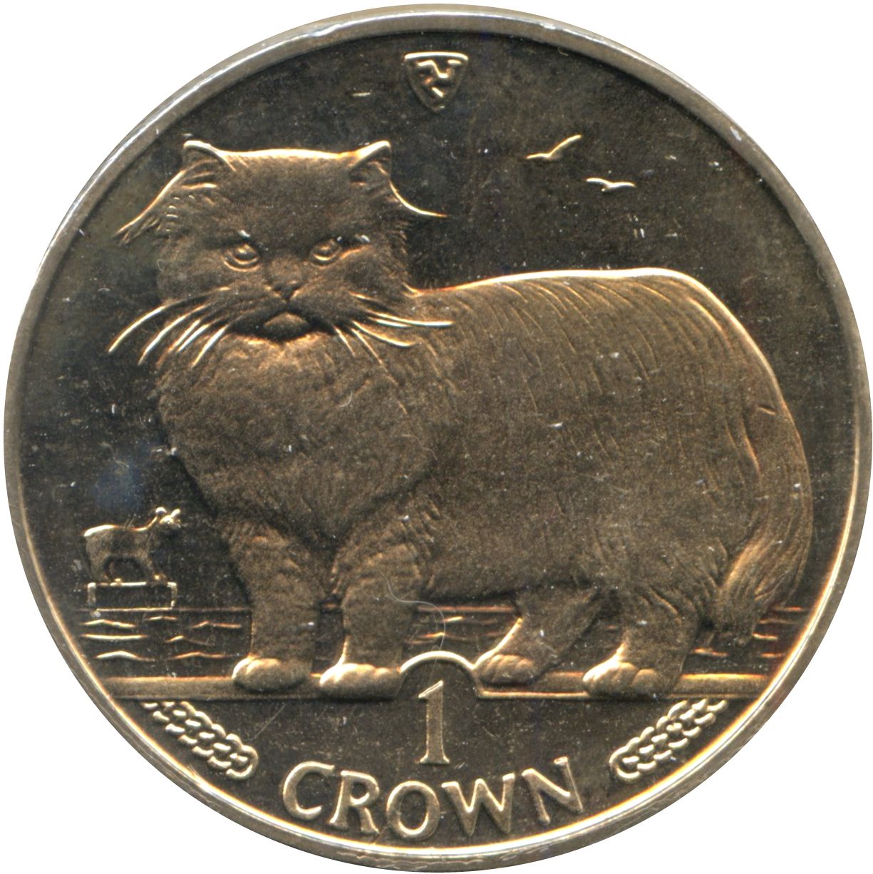 Isle of Man 1 Crown - Elizabeth II Persian Cat