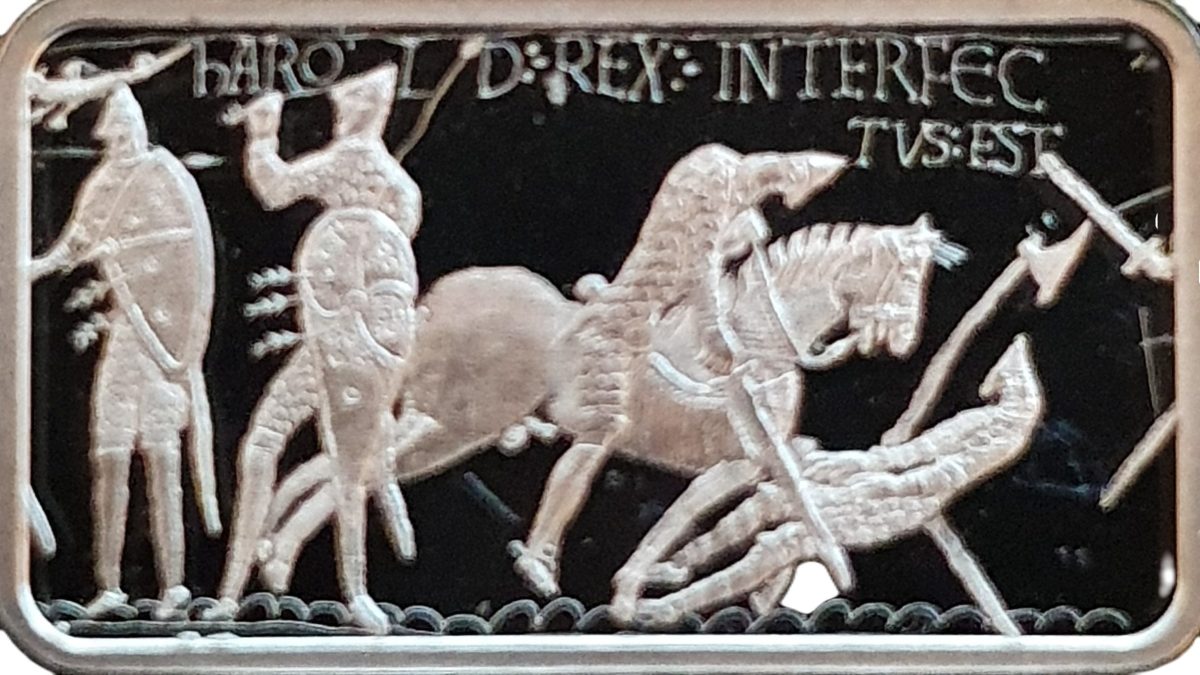 Jersey 50 Pence - Elizabeth II Bayeux Tapestry - 11 Harold is slain