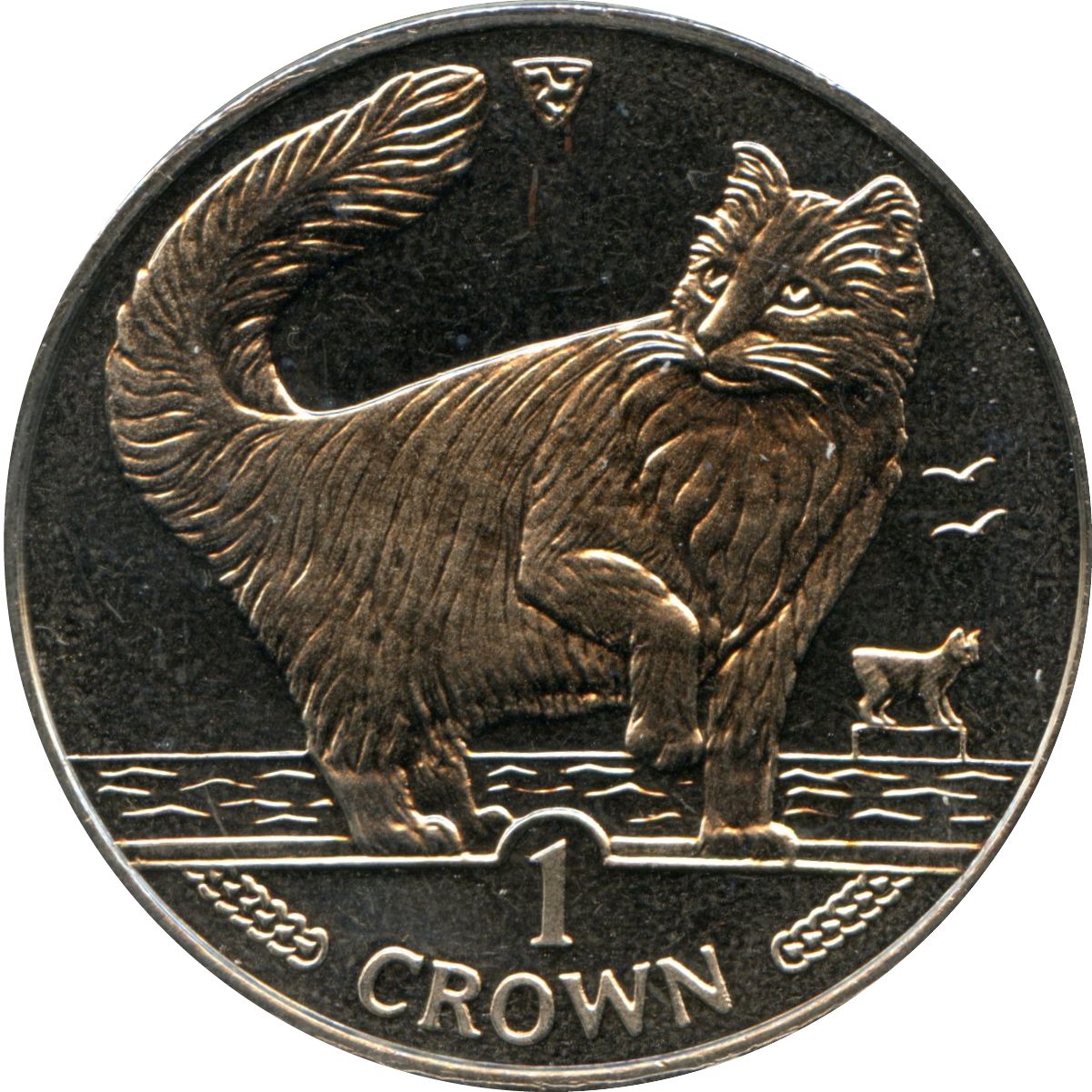 Isle of Man 1 Crown - Elizabeth II Norwegian Forest Cat