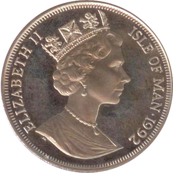 Isle of Man 1 Crown - Elizabeth II Siamese Cat obverse