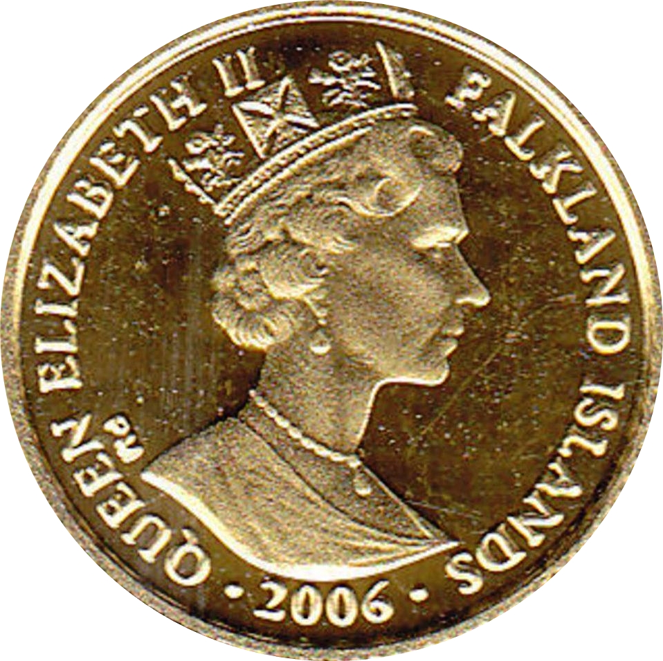 Falkland Islands 1/25 Crown - Elizabeth II Bicentenary of Birth of Isambard Kingdom Brunel; Gold Proof Issue obverse
