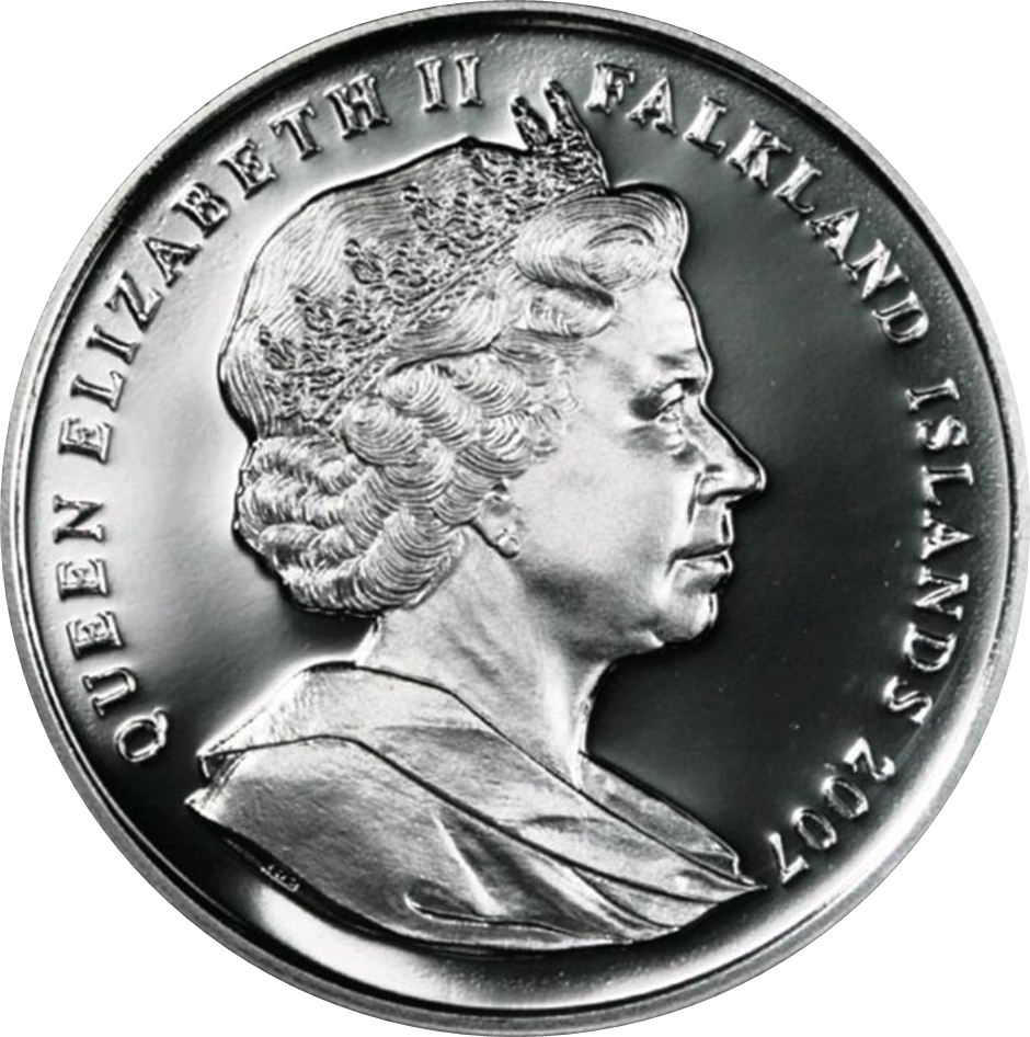 Falkland Islands 1 Crown - Elizabeth II Falkland Islands Fishery; Silver Proof Issue obverse
