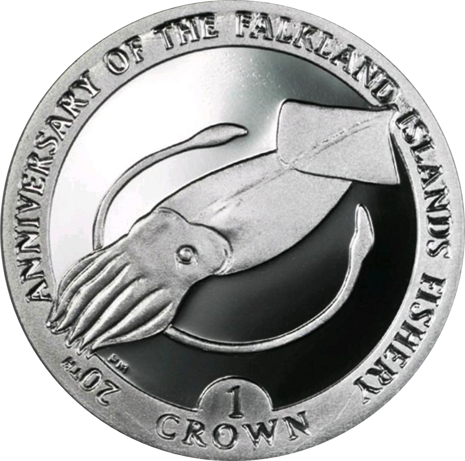 Falkland Islands 1 Crown - Elizabeth II Falkland Islands Fishery; Silver Proof Issue reverse