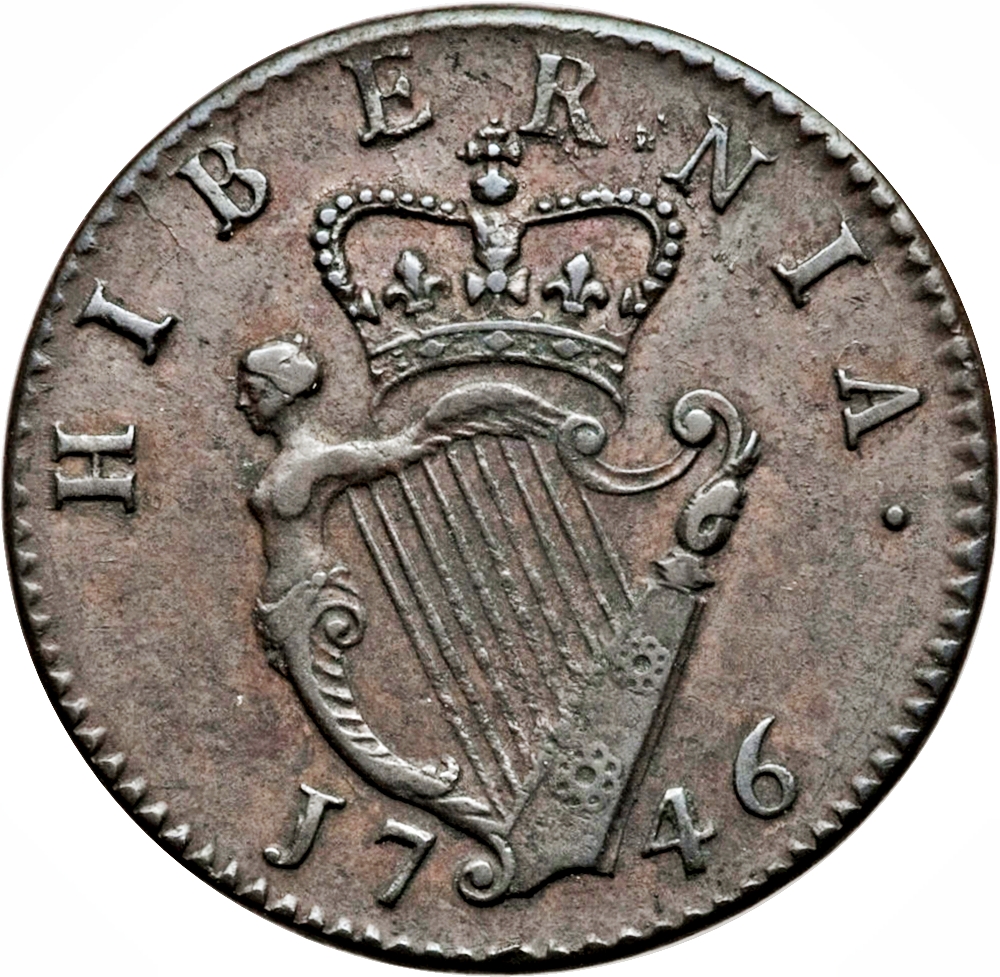 Ireland ½ Penny - George II large letters