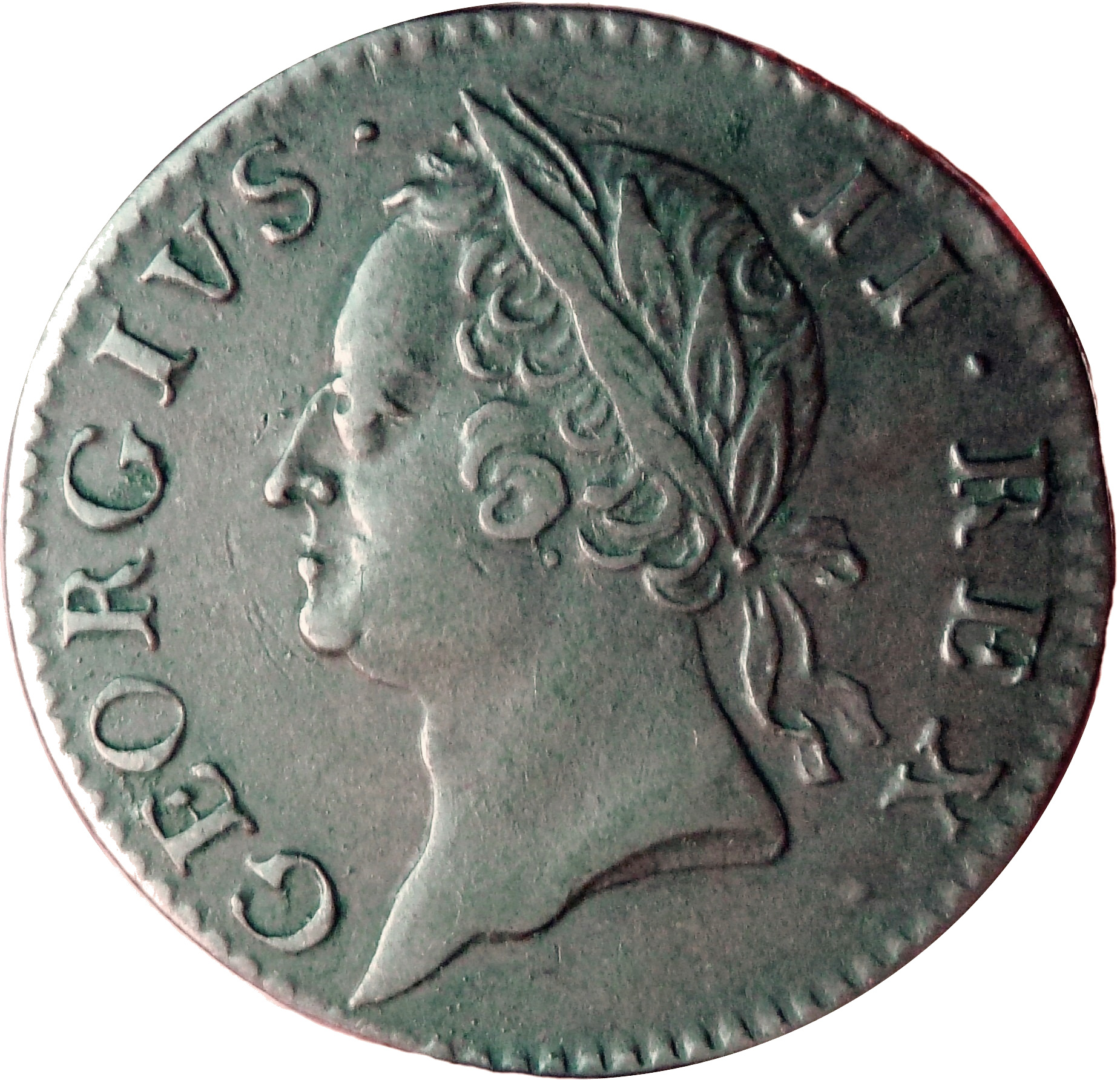 Ireland ½ Penny - George II obverse