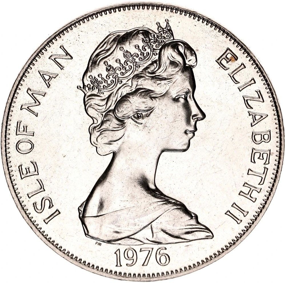 Isle of Man 1 Crown - Elizabeth II Bicentenary of American Independence obverse