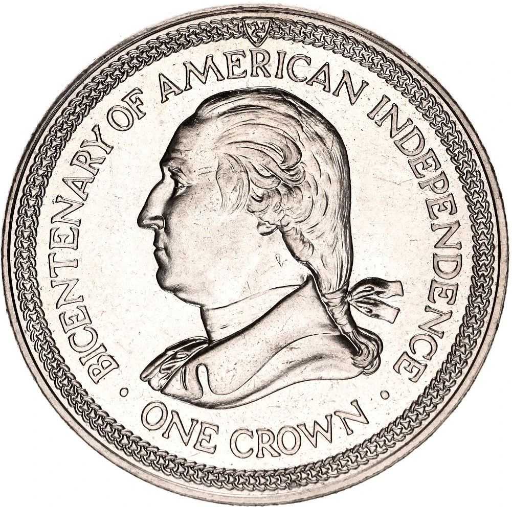 Isle of Man 1 Crown - Elizabeth II Bicentenary of American Independence
