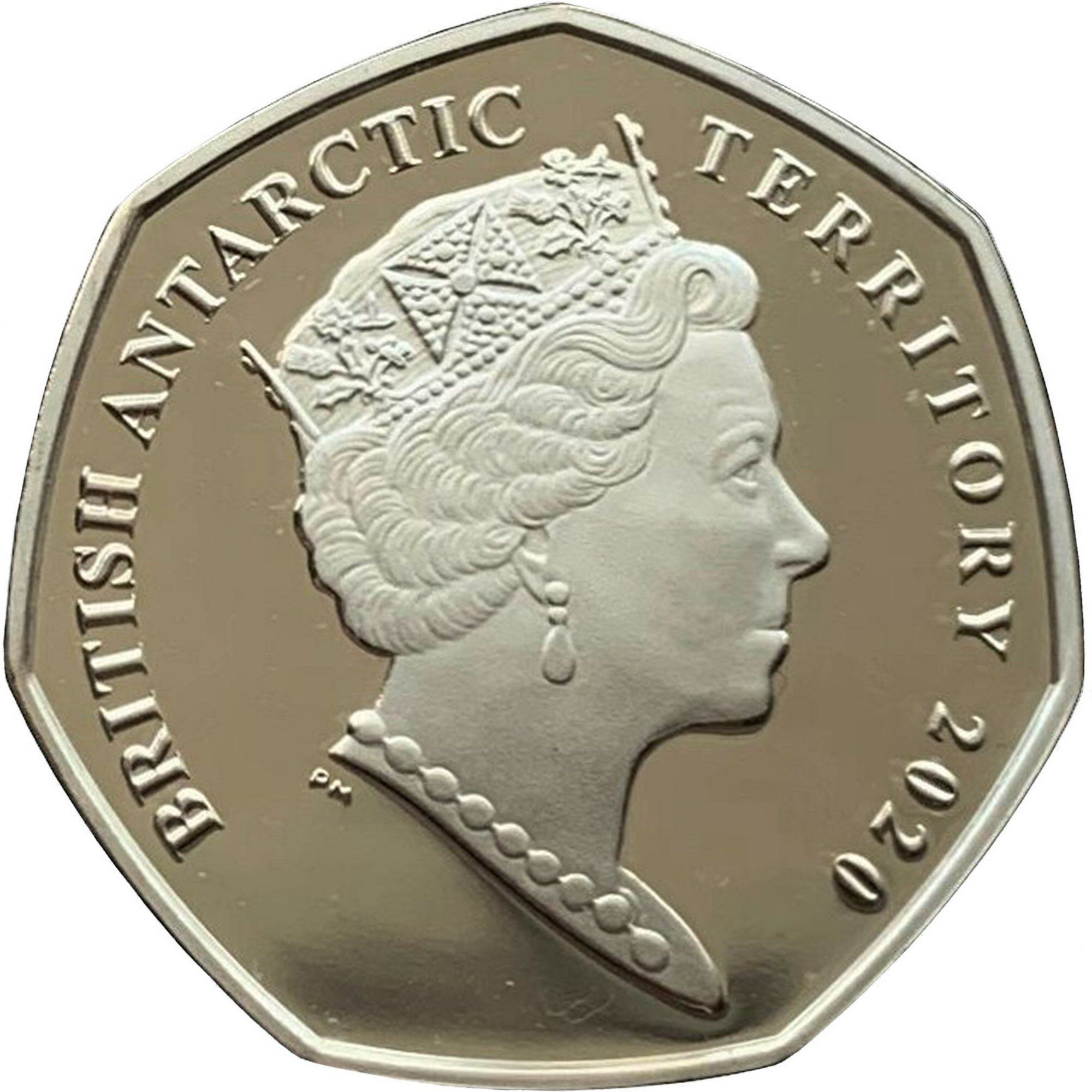 British Antarctic Territory 50 Pence - Elizabeth II HMS Erebus; Silver obverse
