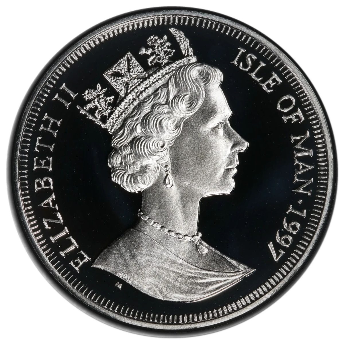 Isle of Man 1 Crown - Elizabeth II The Goddess Bast; Silver Proof obverse