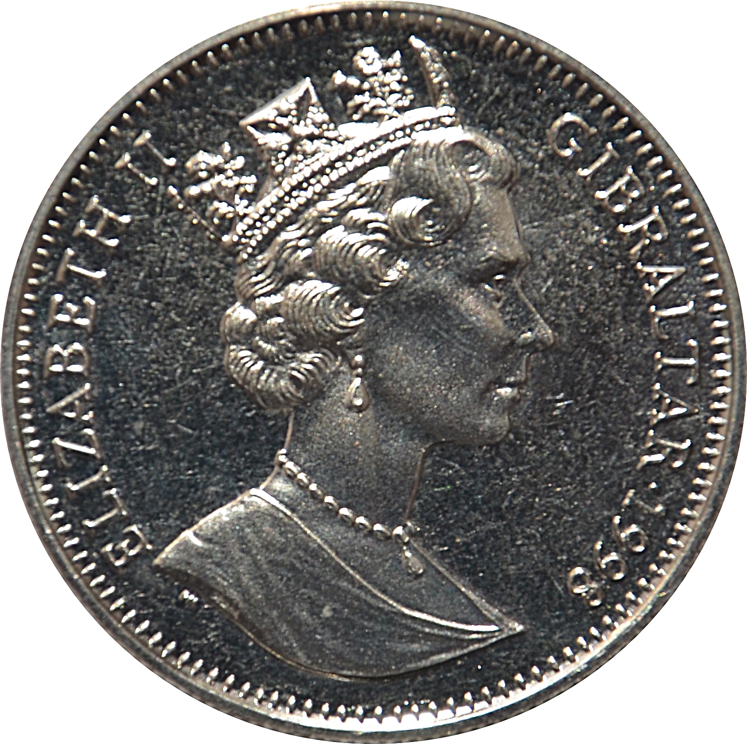 Gibraltar 1 Crown - Elizabeth II Gibraltar Skull obverse