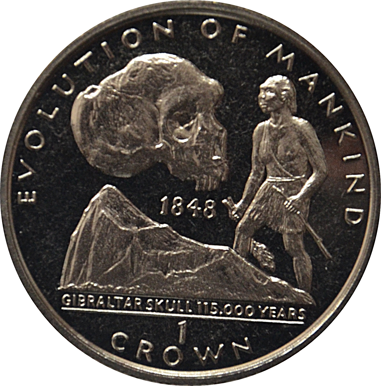 Gibraltar 1 Crown - Elizabeth II Gibraltar Skull reverse