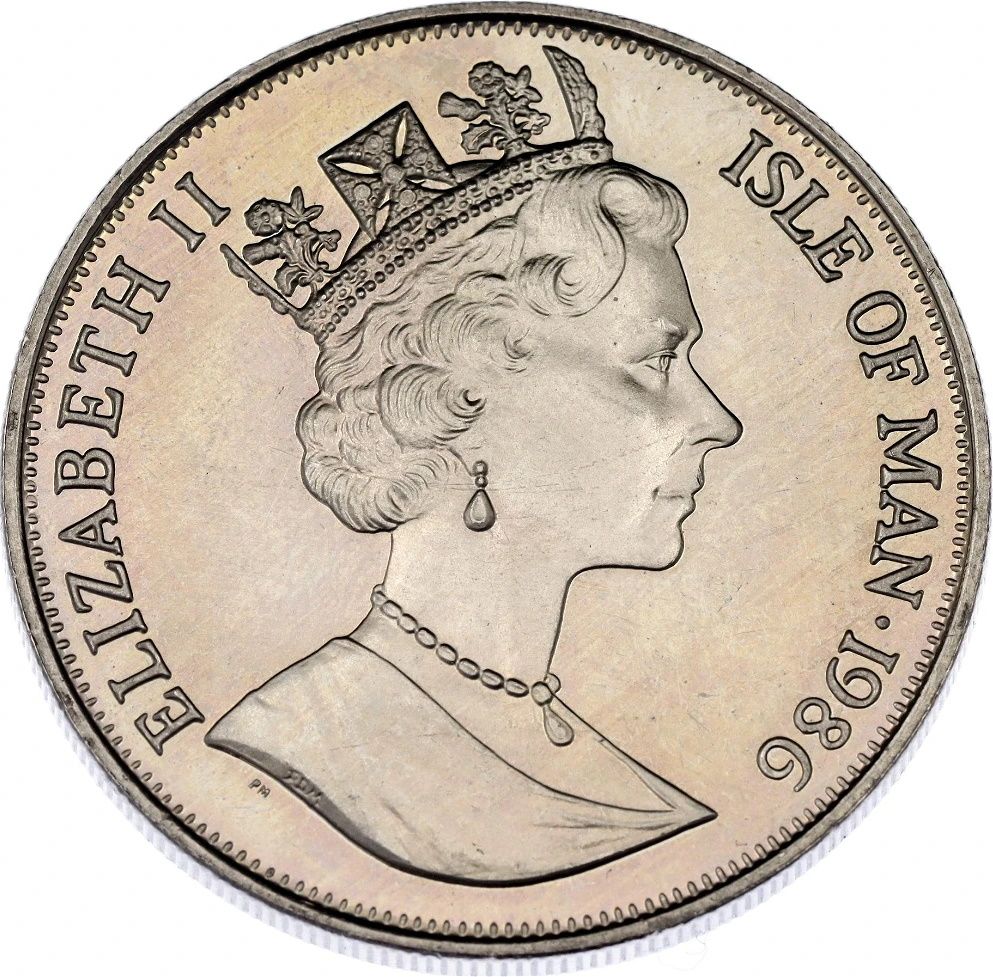Isle of Man 1 Crown - Elizabeth II Royal Wedding obverse