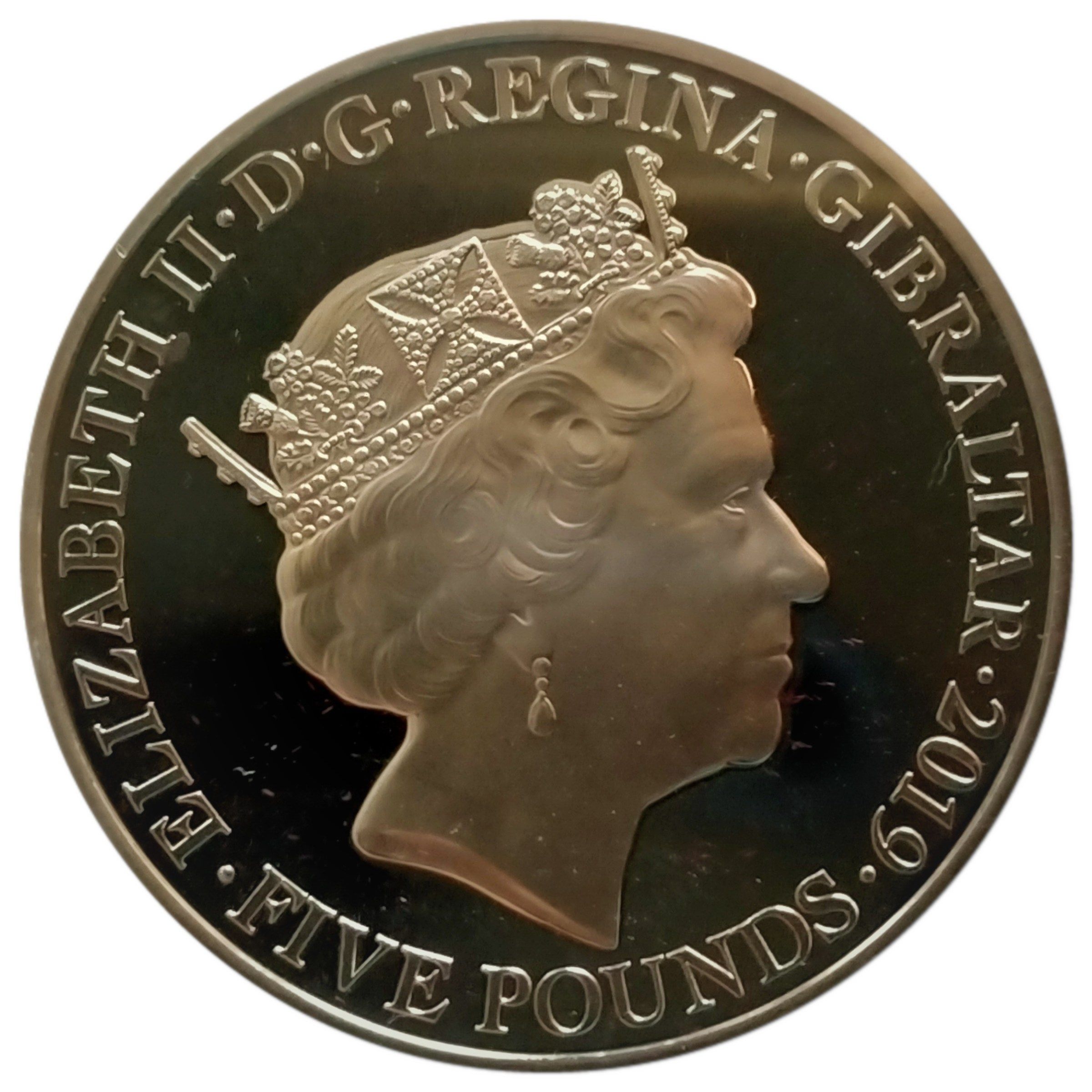 Gibraltar 5 Pounds - Elizabeth II Ombudsman obverse