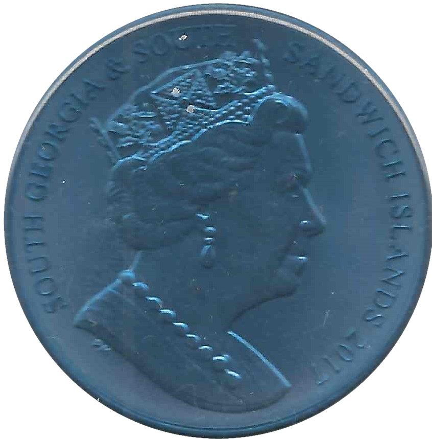 South Georgia and the South Sandwich Islands 2 Pounds - Elizabeth II Blue Whale obverse