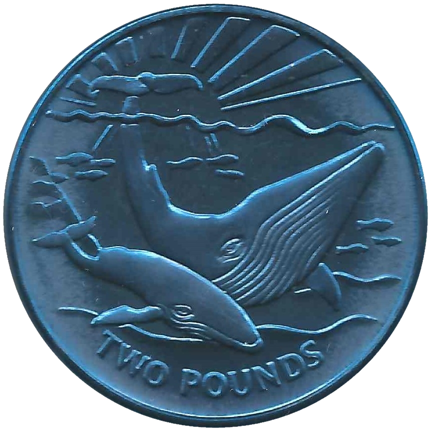 South Georgia and the South Sandwich Islands 2 Pounds - Elizabeth II Blue Whale