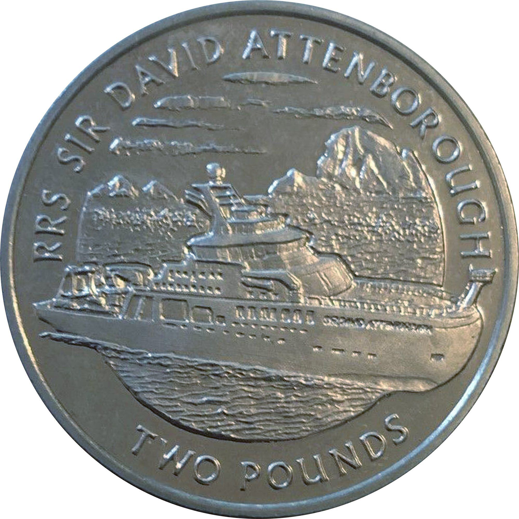 British Antarctic Territory 2 Pounds - Elizabeth II RRS Sir David Attenborough