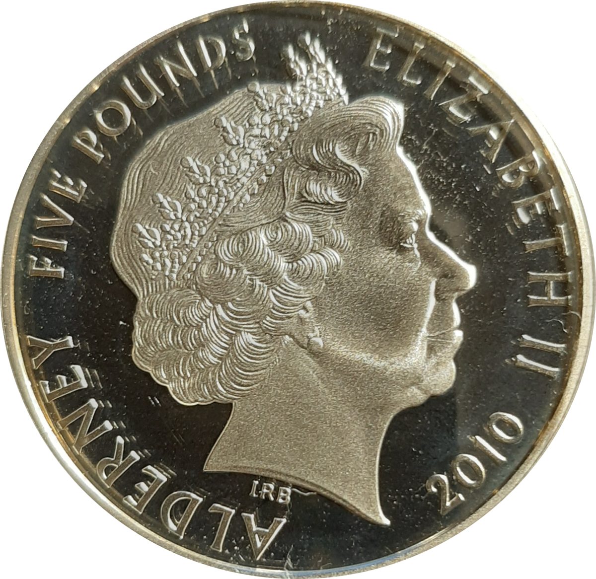 Alderney 5 Pounds - Elizabeth II Battle of Britain, 1940; Silver Proof Issue obverse
