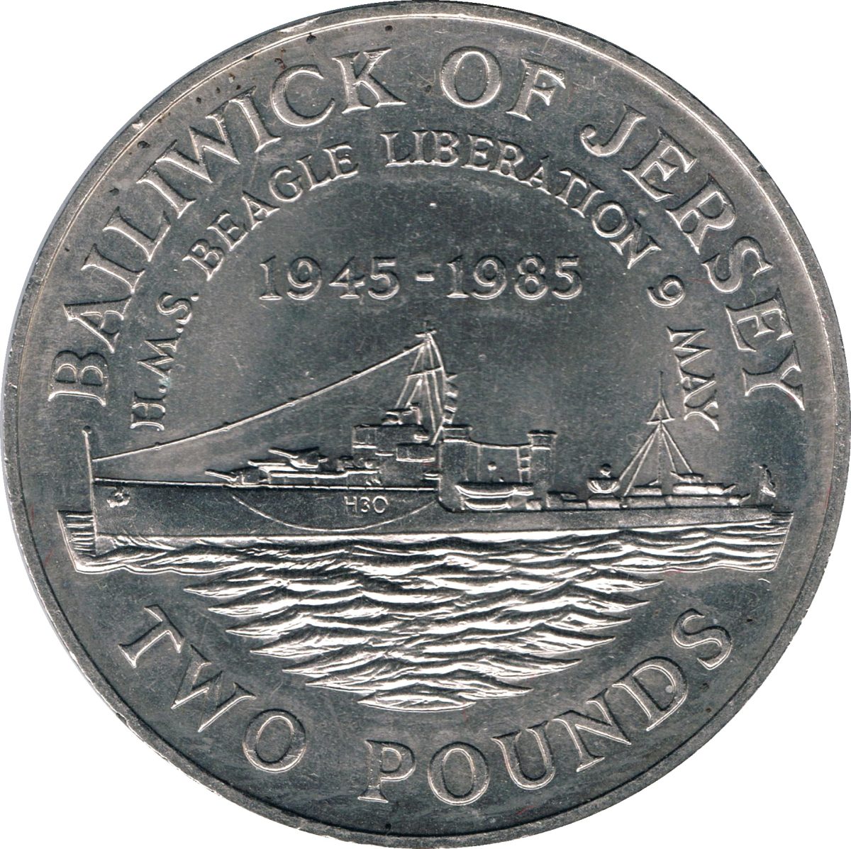 Jersey 2 Pounds - Elizabeth II H.M.S. Beagle