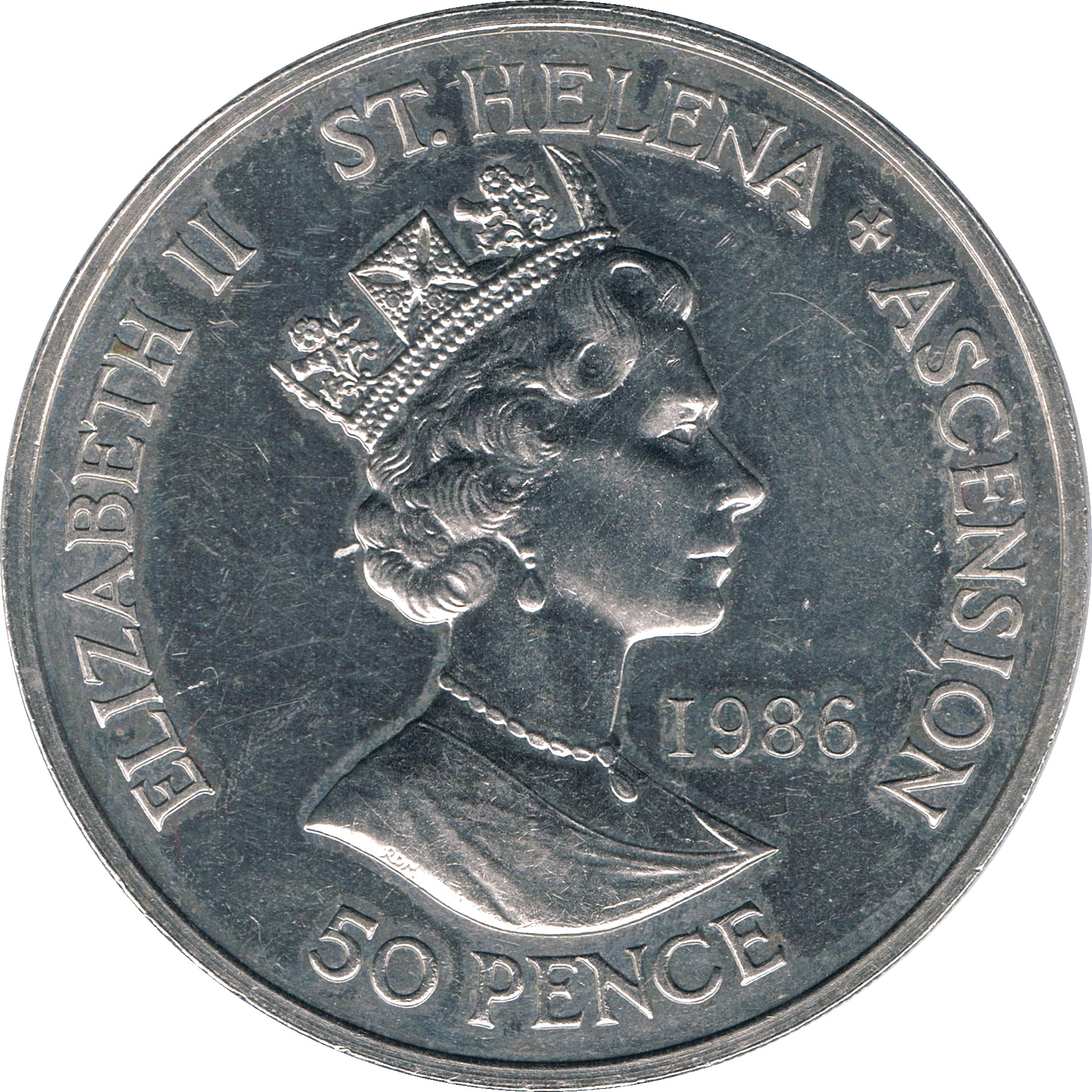 Saint Helena and Ascension 50 Pence - Elizabeth II Napoléon's Death obverse