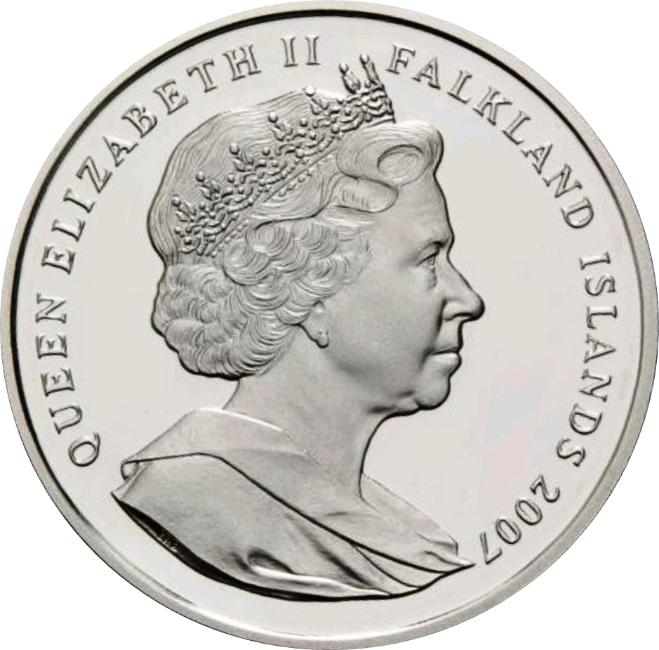 Falkland Islands 1 Crown - Elizabeth II International Polar Year; Silver Proof Issue obverse