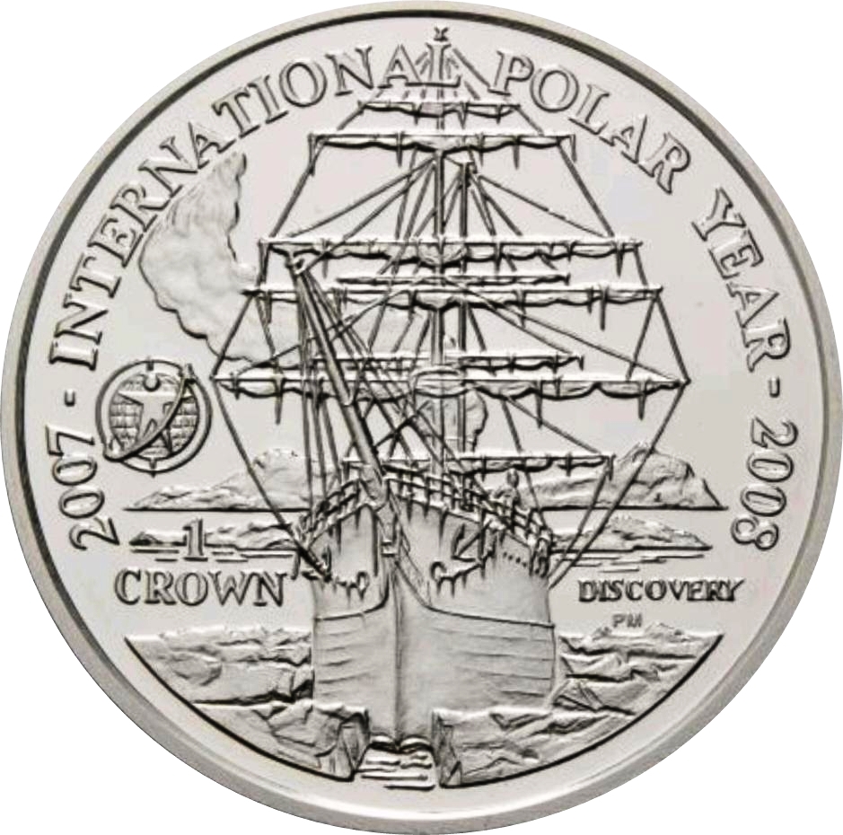 Falkland Islands 1 Crown - Elizabeth II International Polar Year; Silver Proof Issue reverse