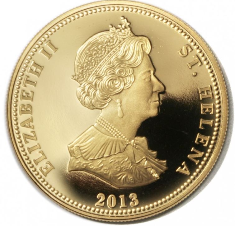 Saint Helena 25 Pence - Elizabeth II Battle of San Dominingo obverse