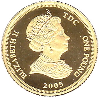 Tristan da Cunha 1 Pound - Elizabeth II Lord Nelson obverse