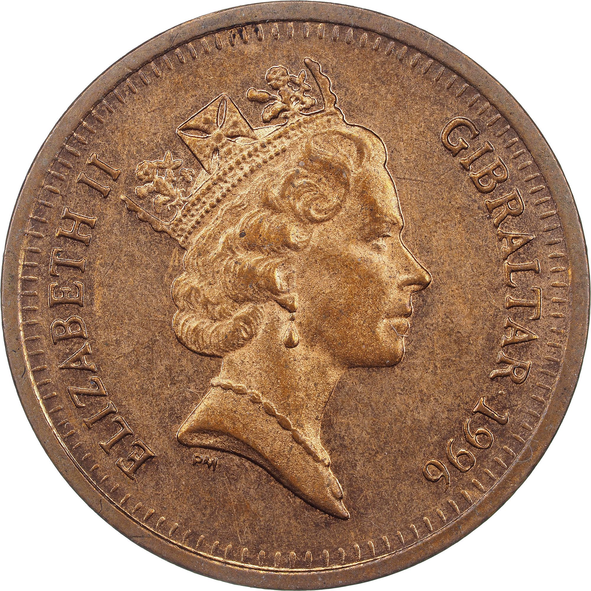 Gibraltar 1 Penny - Elizabeth II Barbary Partridge; magnetic obverse