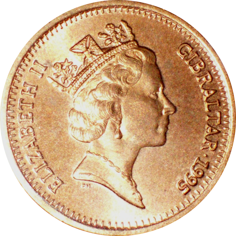 Gibraltar 2 Pence - Elizabeth II Europa Point Lighthouse; magnetic obverse