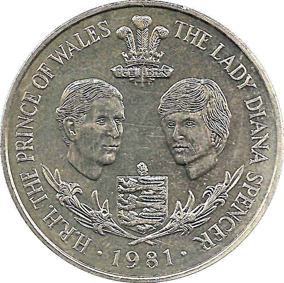 Guernsey 25 Pence - Elizabeth II Royal Wedding