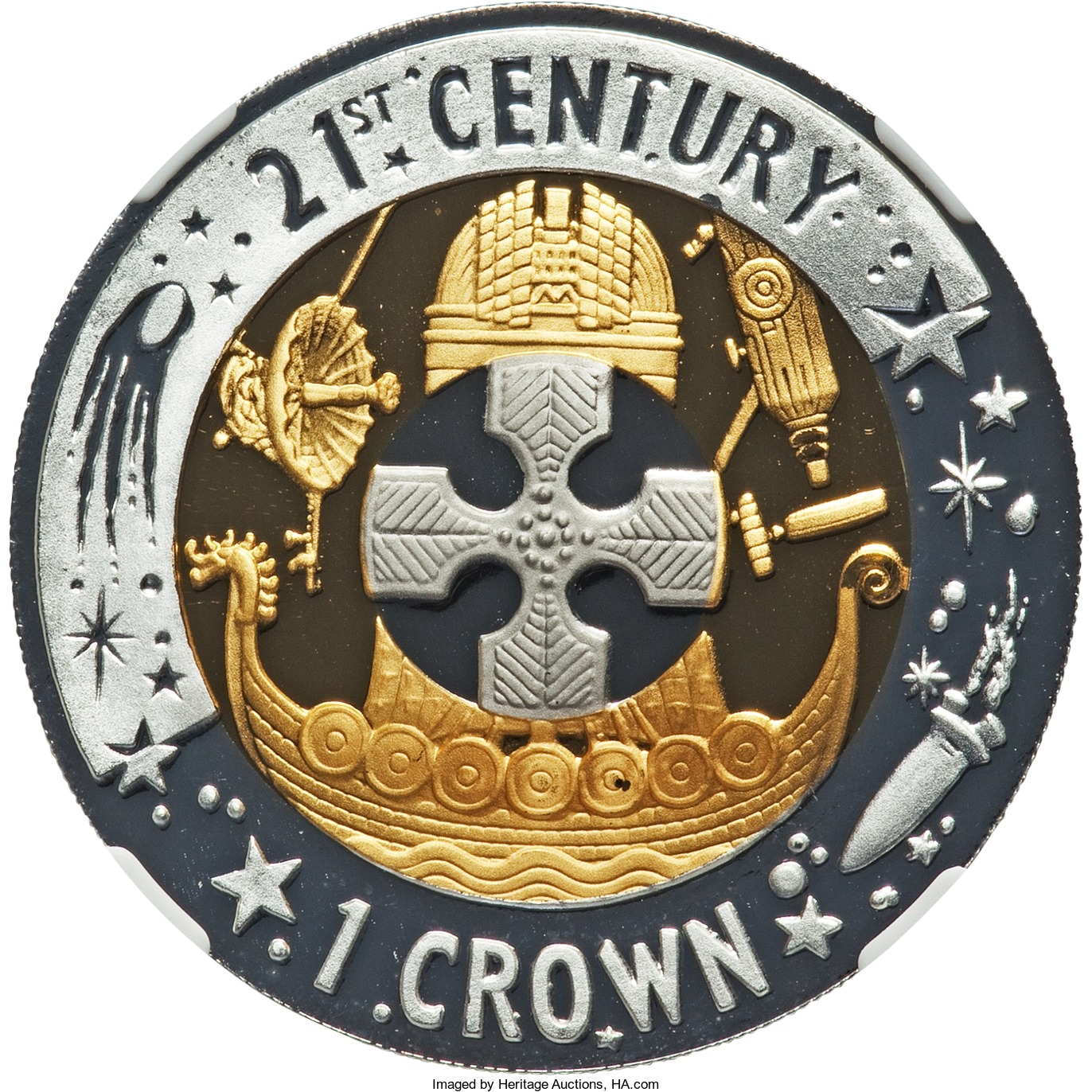 Gibraltar 1 Crown - Elizabeth II 21st Century; Trimetallic
