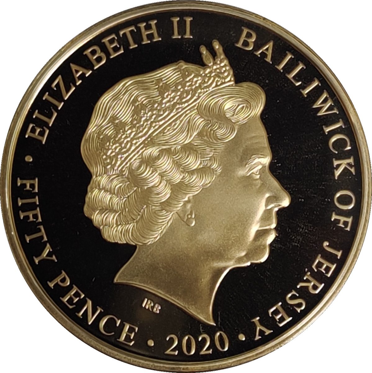 Jersey 50 Pence - Elizabeth II VE Day - Winston Churchill obverse