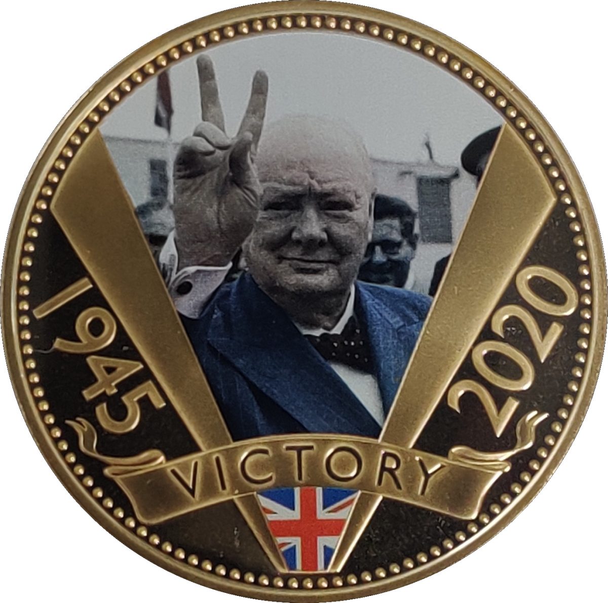 Jersey 50 Pence - Elizabeth II VE Day - Winston Churchill
