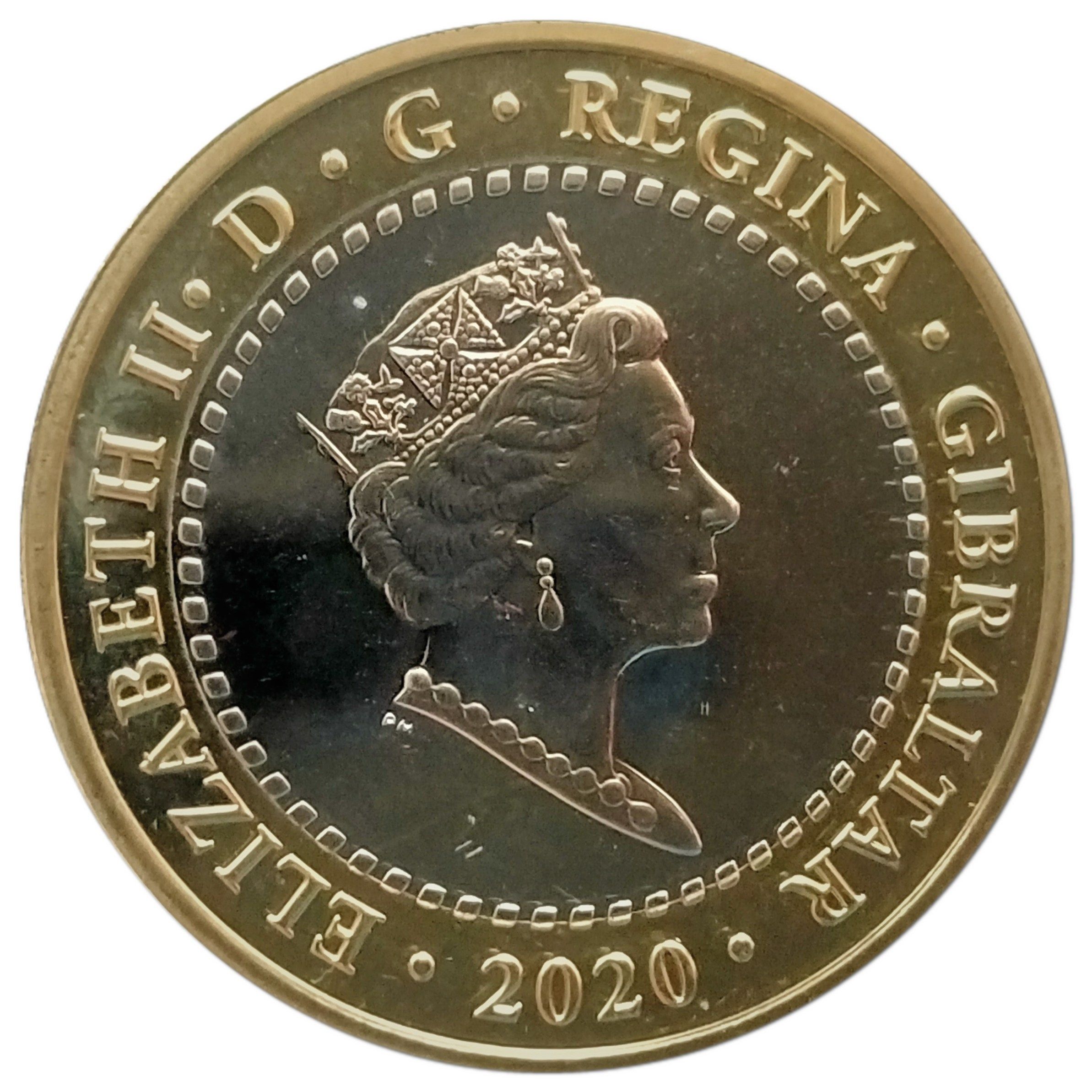 Gibraltar 2 Pounds - Elizabeth II The Stymphalian Birds obverse