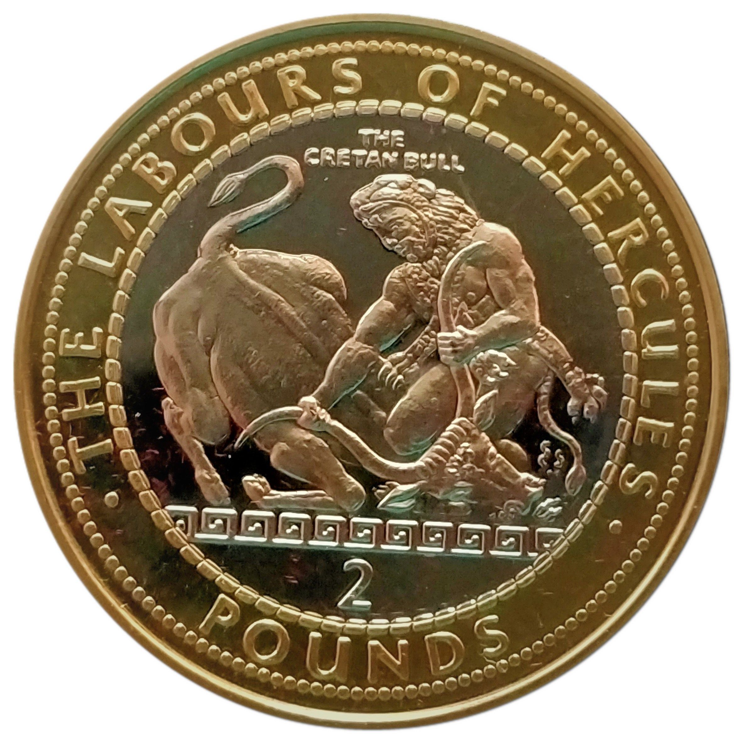Gibraltar 2 Pounds - Elizabeth II The Cretan Bull