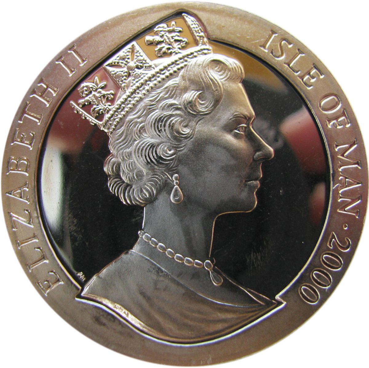 Isle of Man 1 Crown - Elizabeth II Year of the Dragon; Silver Proof obverse