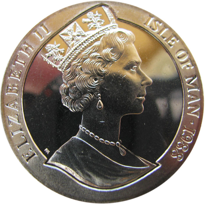 Isle of Man 1 Crown - Elizabeth II Bicentenary of Australia - Cockatoo obverse