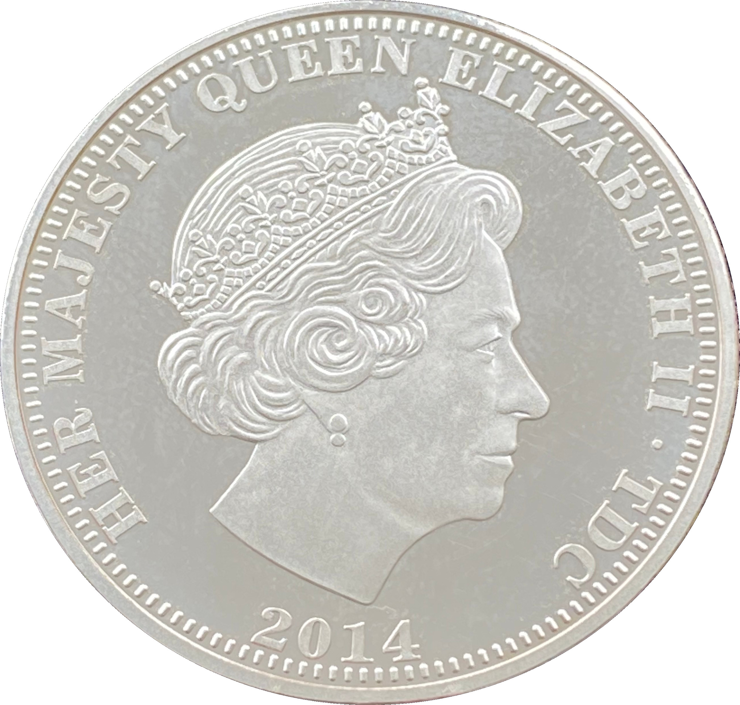 Tristan da Cunha 5 Pounds - Elizabeth II D-Day Anniversary; Silver obverse