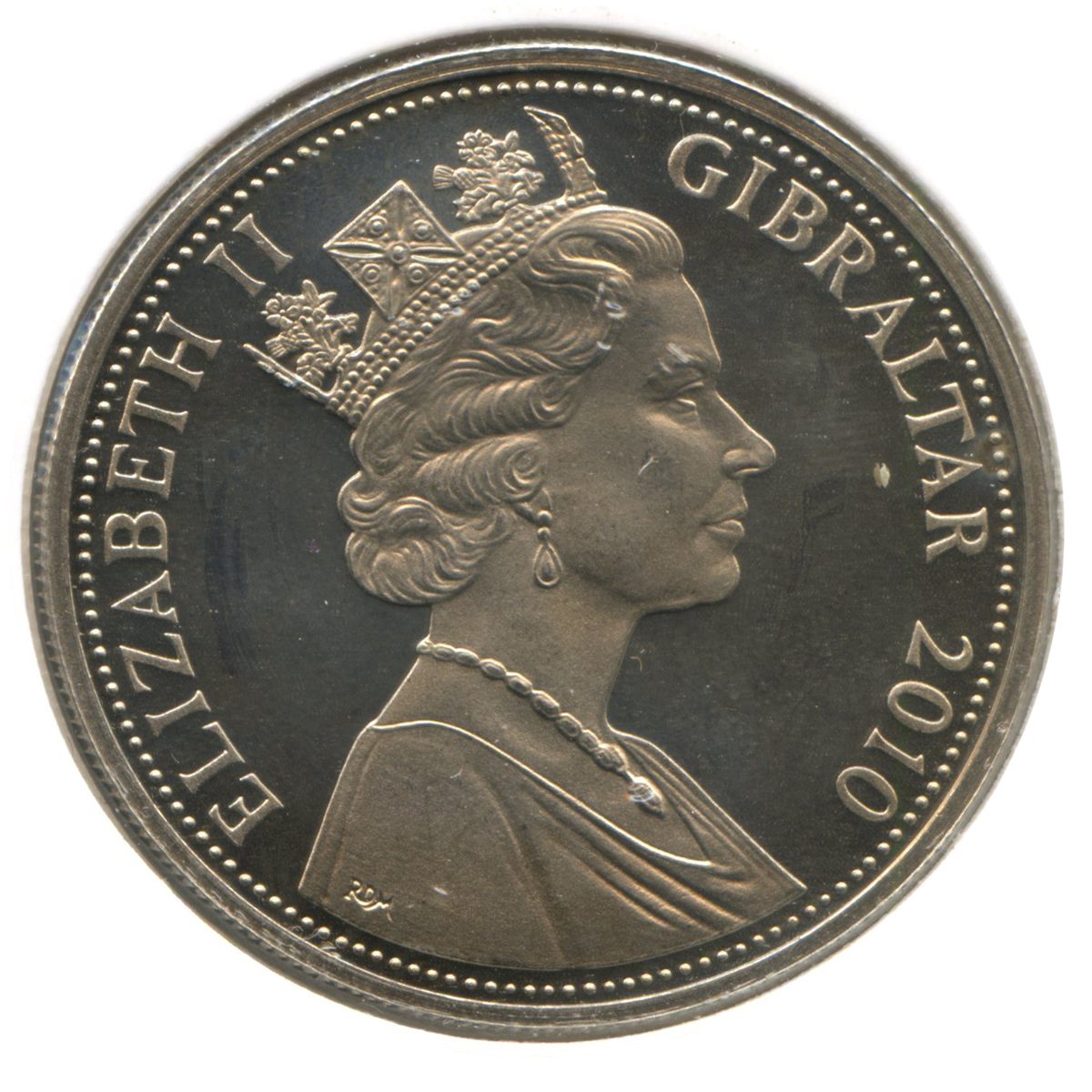 Gibraltar 1 Crown - Elizabeth II London Fire Brigade obverse